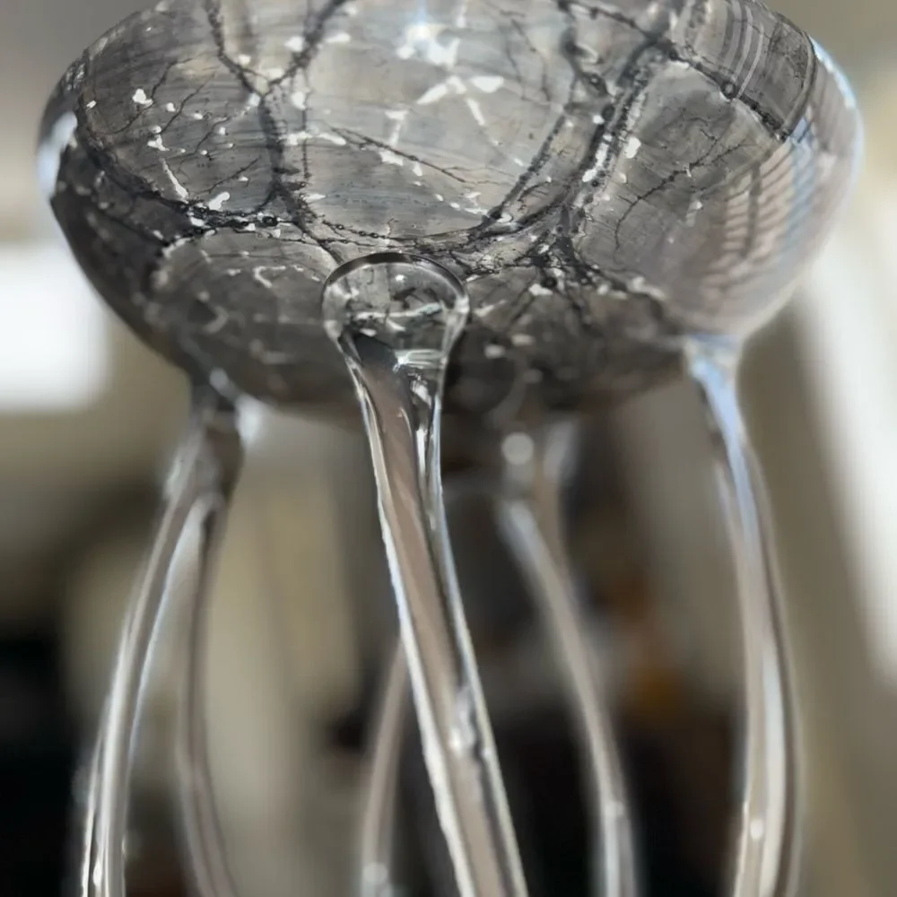 Vintage Josefina Krosno Jellyfish Octopus Modern Art Glass Sculptural Bowl Stand